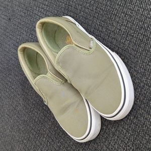 Vans Olive Green Slip Ons